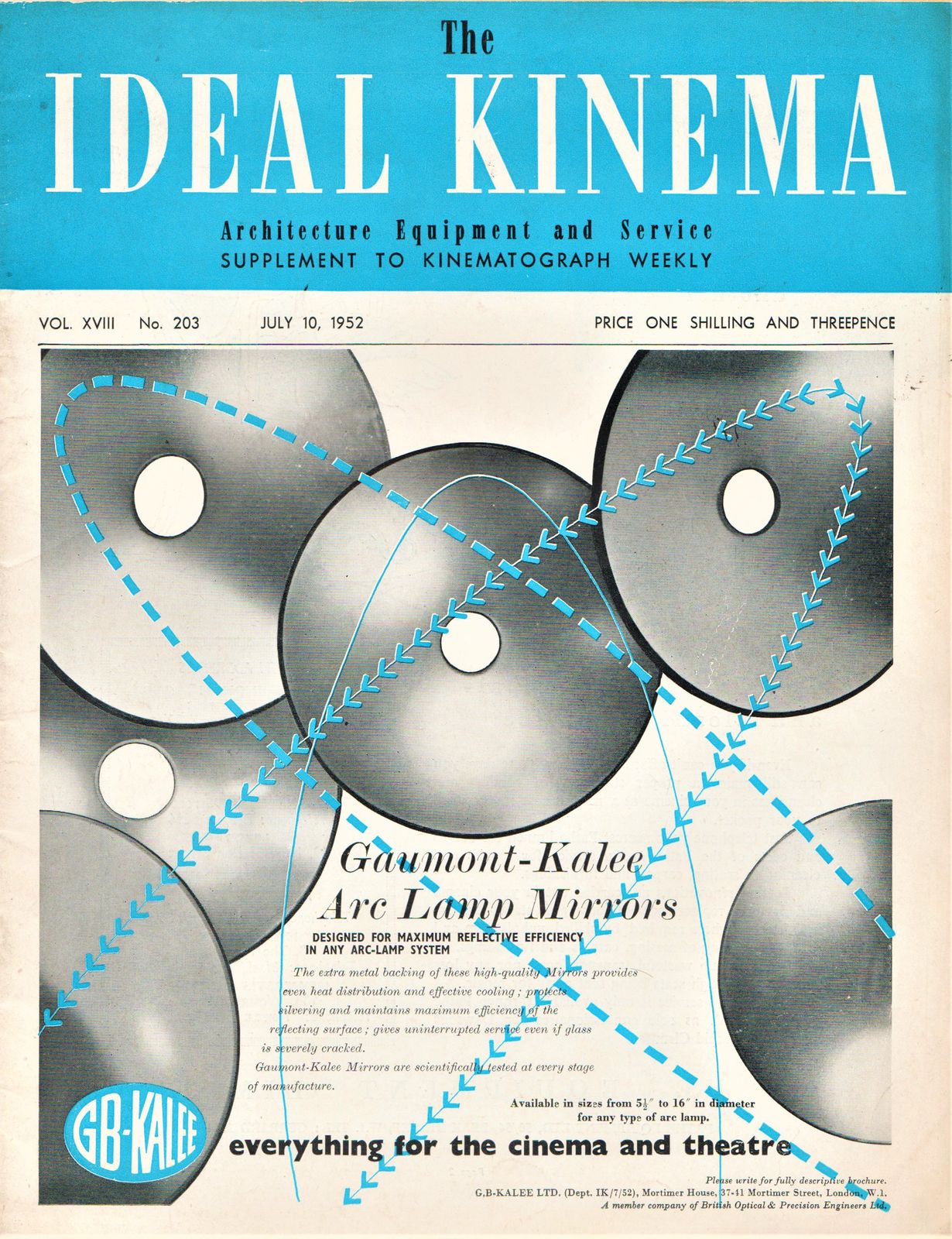 IDEAL KINEMA magazine side cover  Vol 18 No  203 10 July 1952