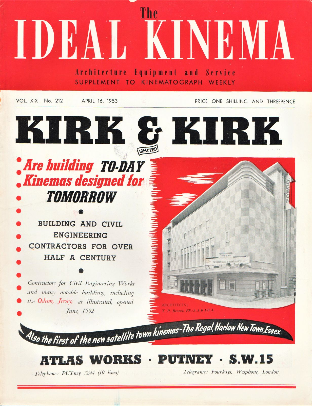 IDEAL KINEMA magazine side cover  Vol 19 No  212 16 April 1953