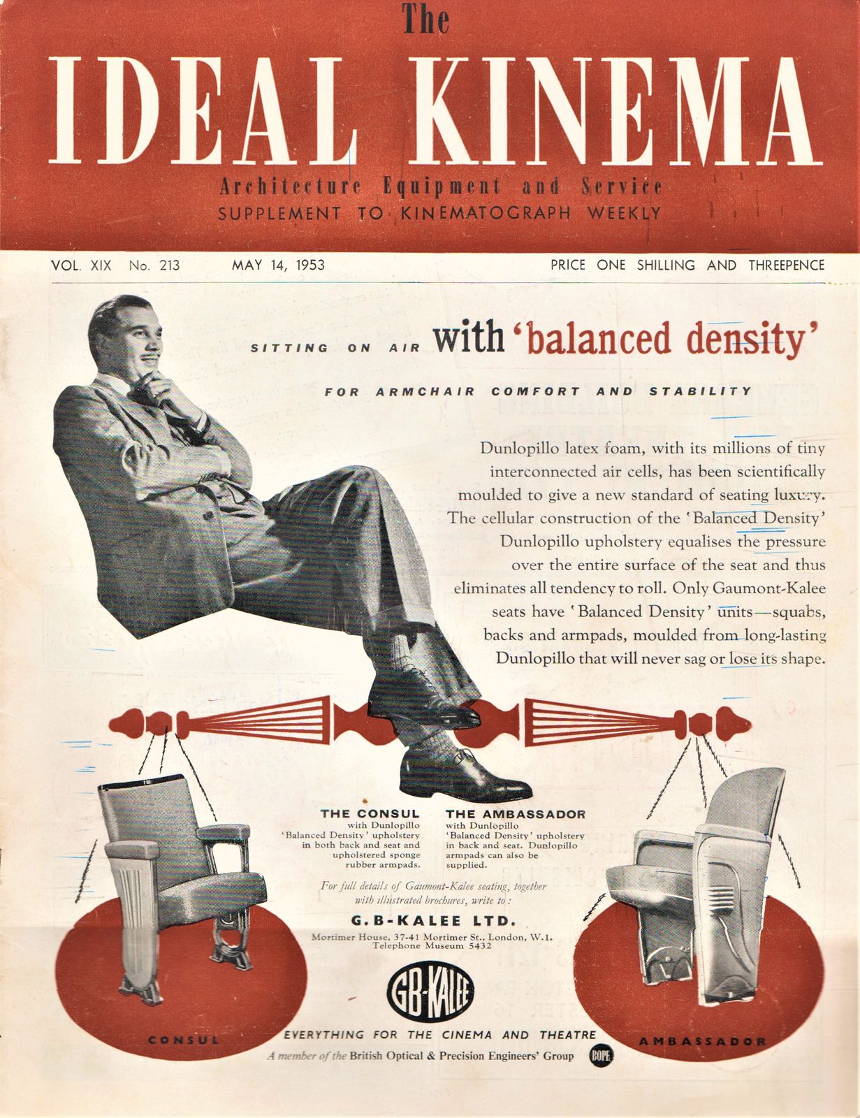 IDEAL KINEMA magazine side cover  Vol 19 No  213 14 May 1953