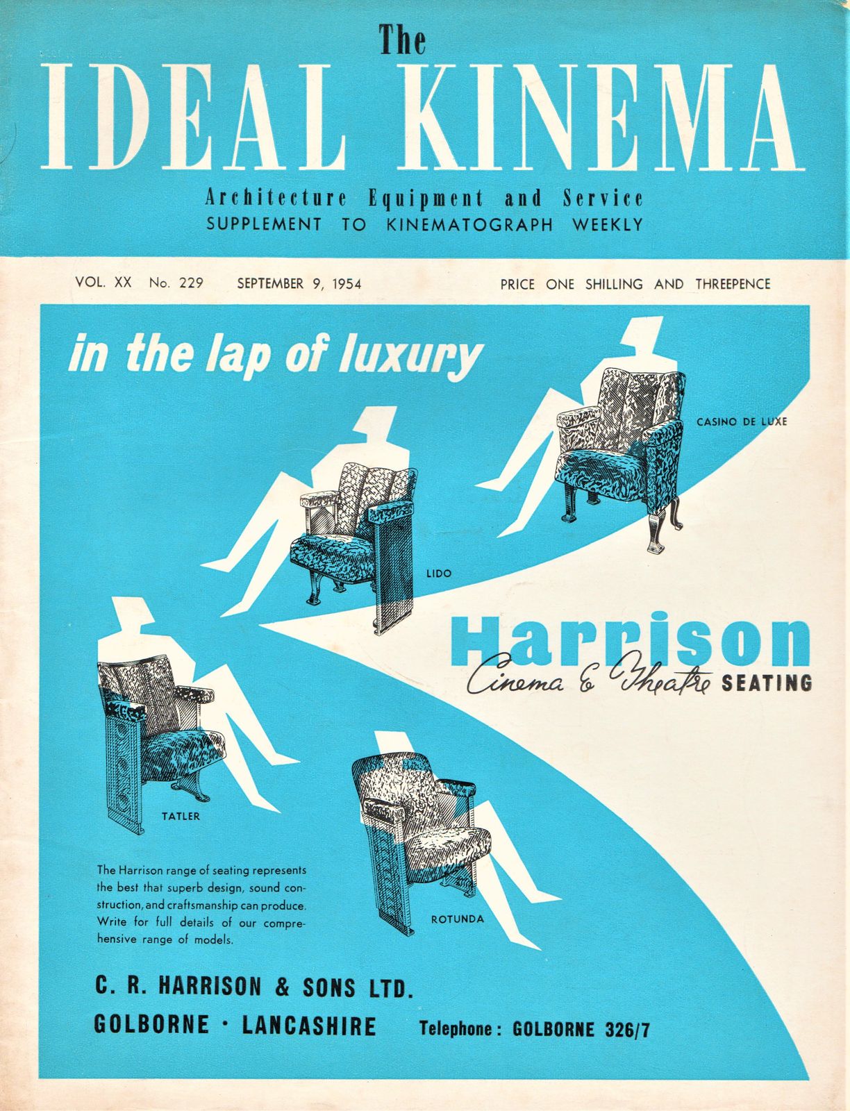 IDEAL KINEMA magazine side cover  Vol 20 No  229 9 September 1954