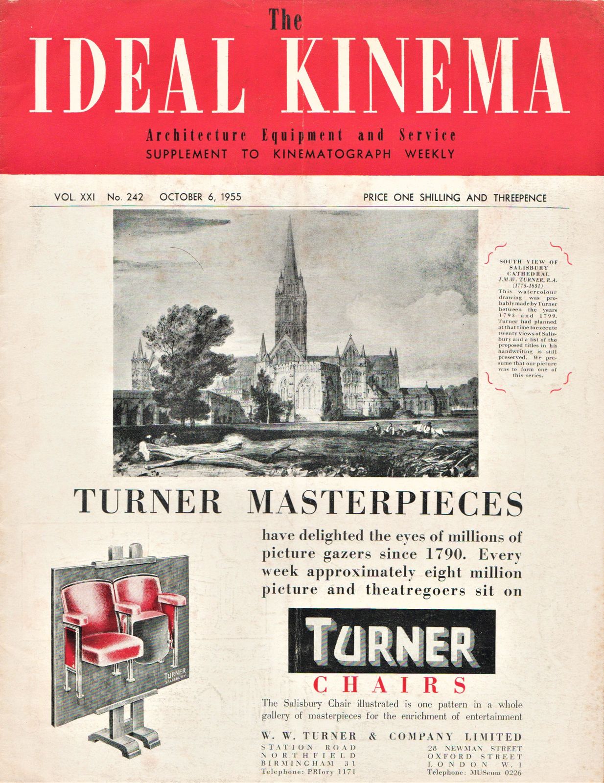 IDEAL KINEMA magazine side cover  Vol 21 No  242 6 October 1955