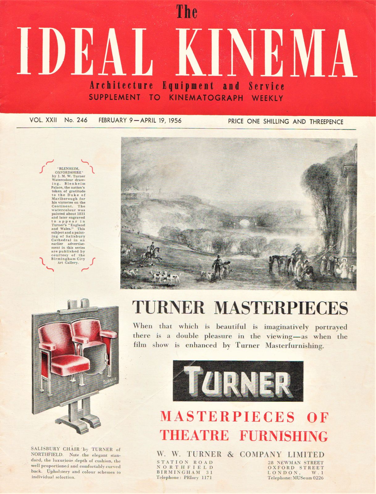IDEAL KINEMA magazine side cover  Vol 22 No  246 9 February 1956