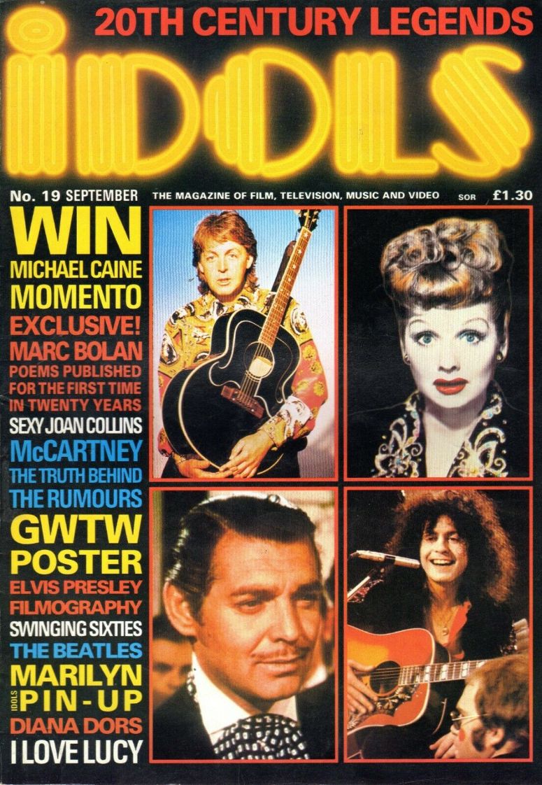IDOLS magazine side cover Issue 19 September 1989