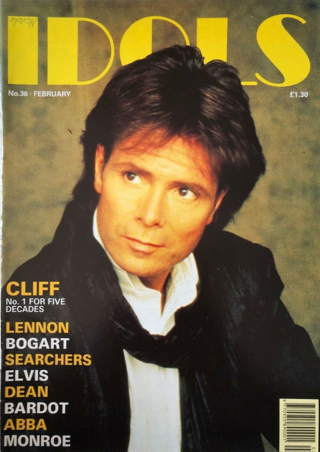 IDOLS magazine side cover Issue 36 February 1991