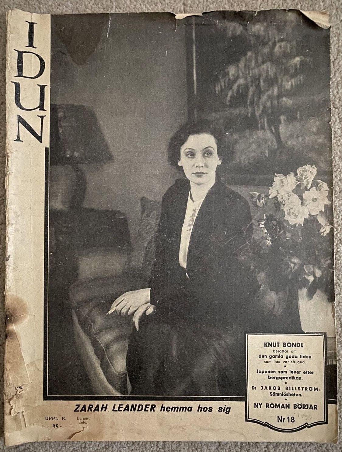 IDUN magazine side cover Issue 18   1934