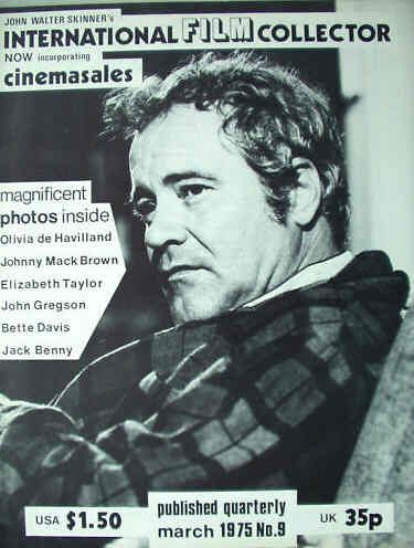 INTERNATIONAL FILM COLLECTOR magazine side cover Issue 9 March 1975