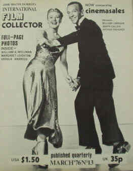 INTERNATIONAL FILM COLLECTOR magazine side cover Issue 13 March 1976