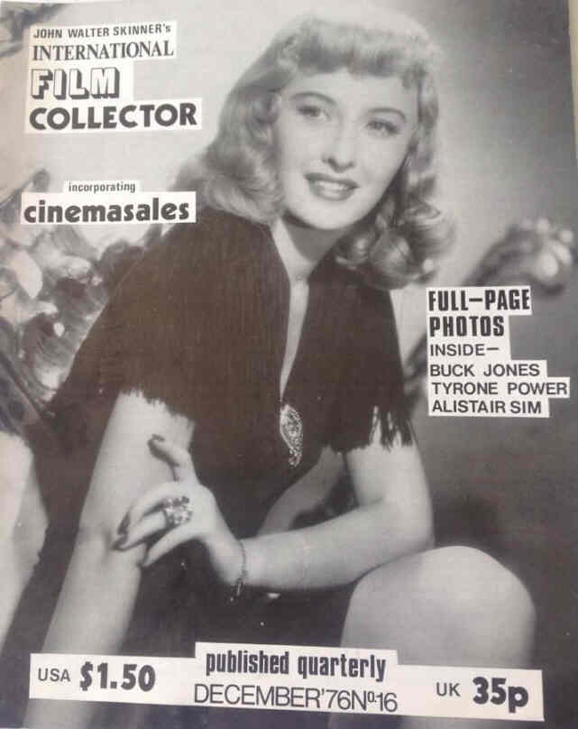 INTERNATIONAL FILM COLLECTOR magazine side cover Issue 16 December 1976