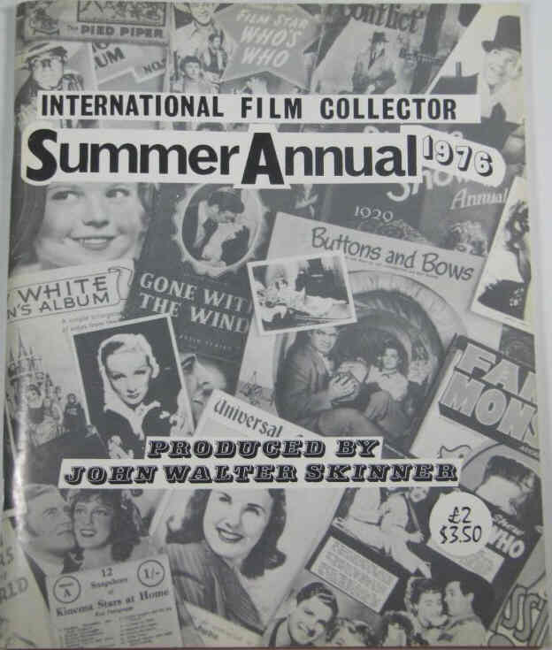 INTERNATIONAL FILM COLLECTOR magazine side cover  Annual Summer 1976
