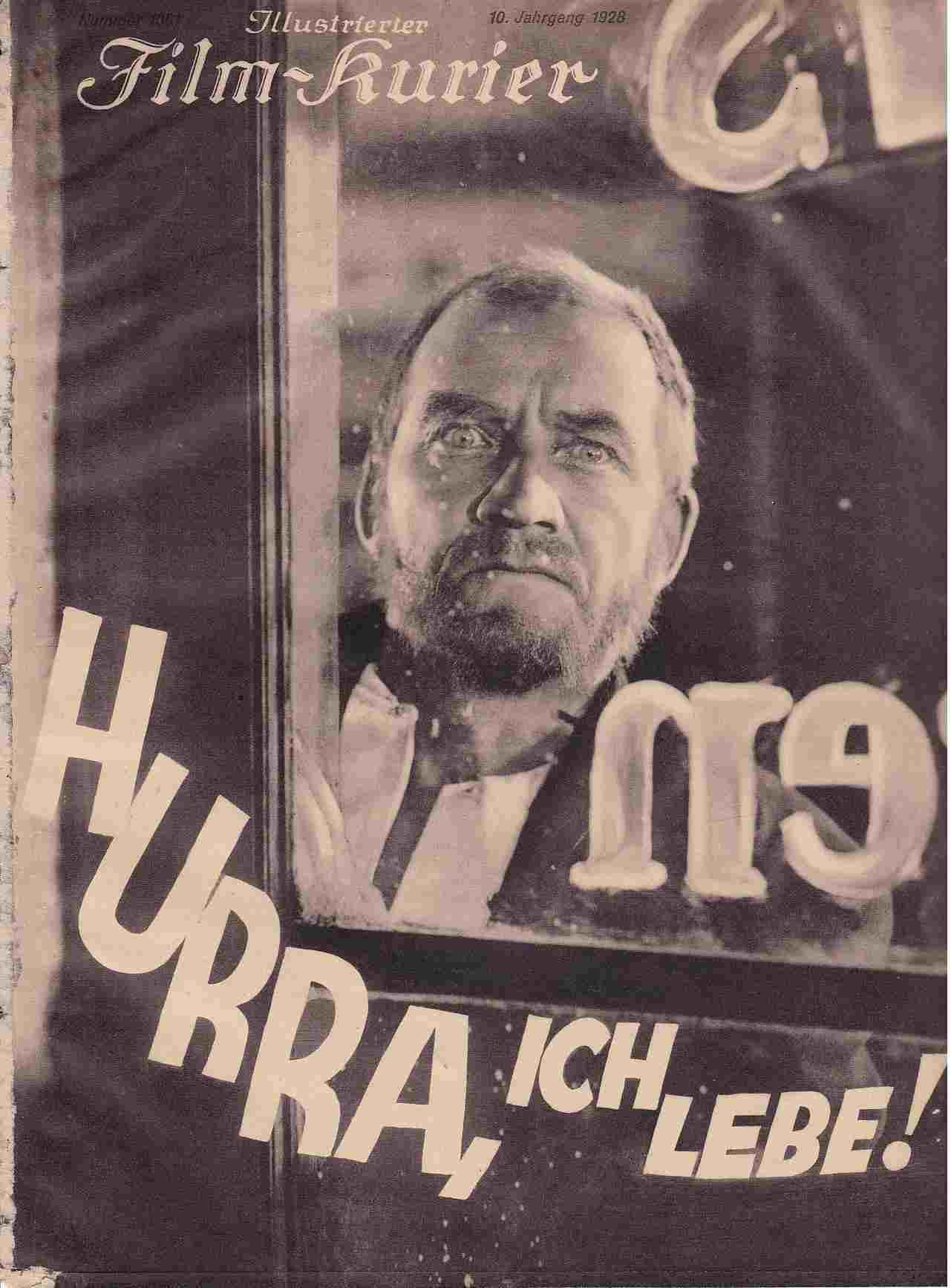 ILLUSTRIERTER FILM KURIER magazine side cover Issue 1051   1928