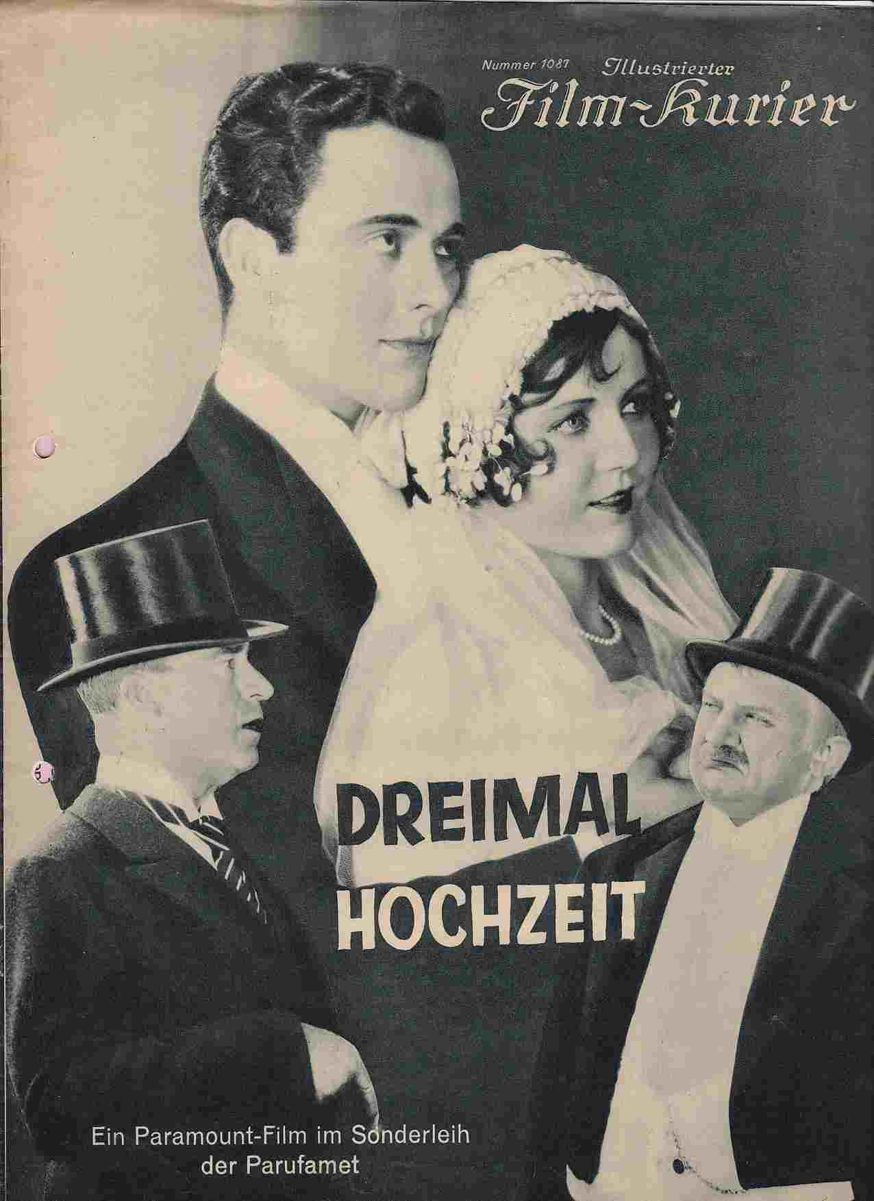 ILLUSTRIERTER FILM KURIER magazine side cover Issue 1087   1928