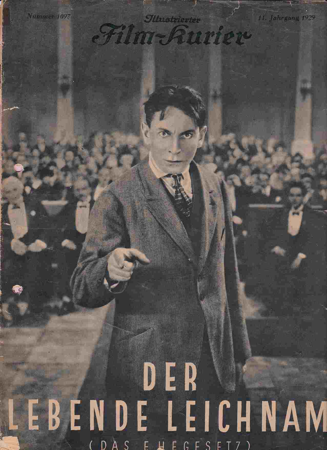 ILLUSTRIERTER FILM KURIER magazine side cover Issue 1097   1928