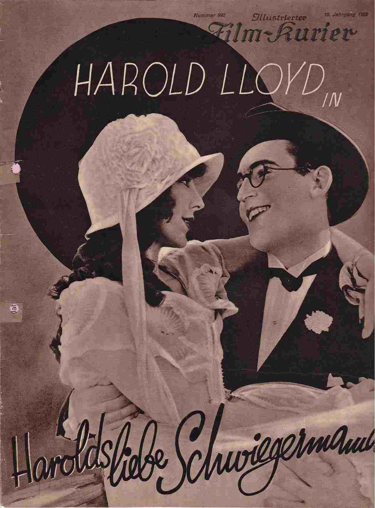ILLUSTRIERTER FILM KURIER magazine side cover Issue 992   1928