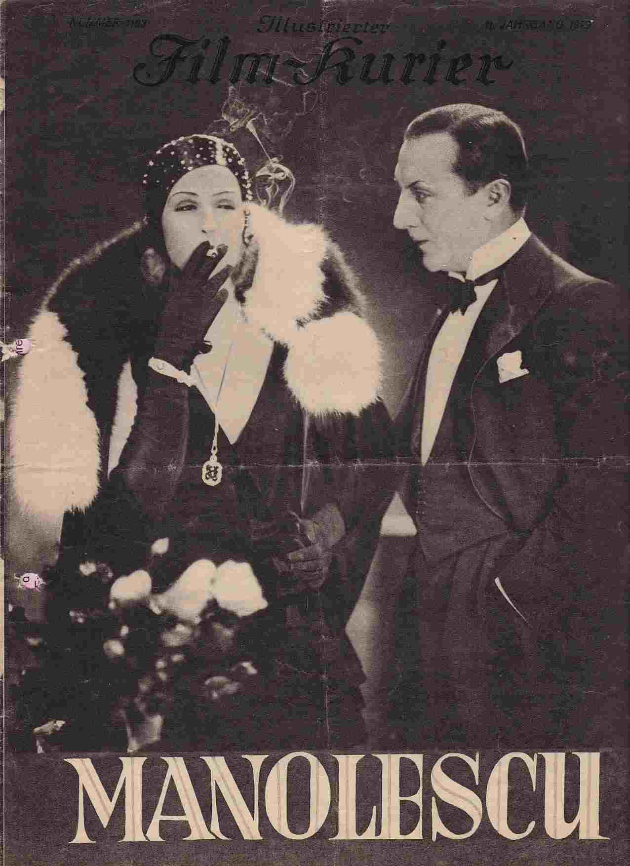 ILLUSTRIERTER FILM KURIER magazine side cover Issue 1183   1929