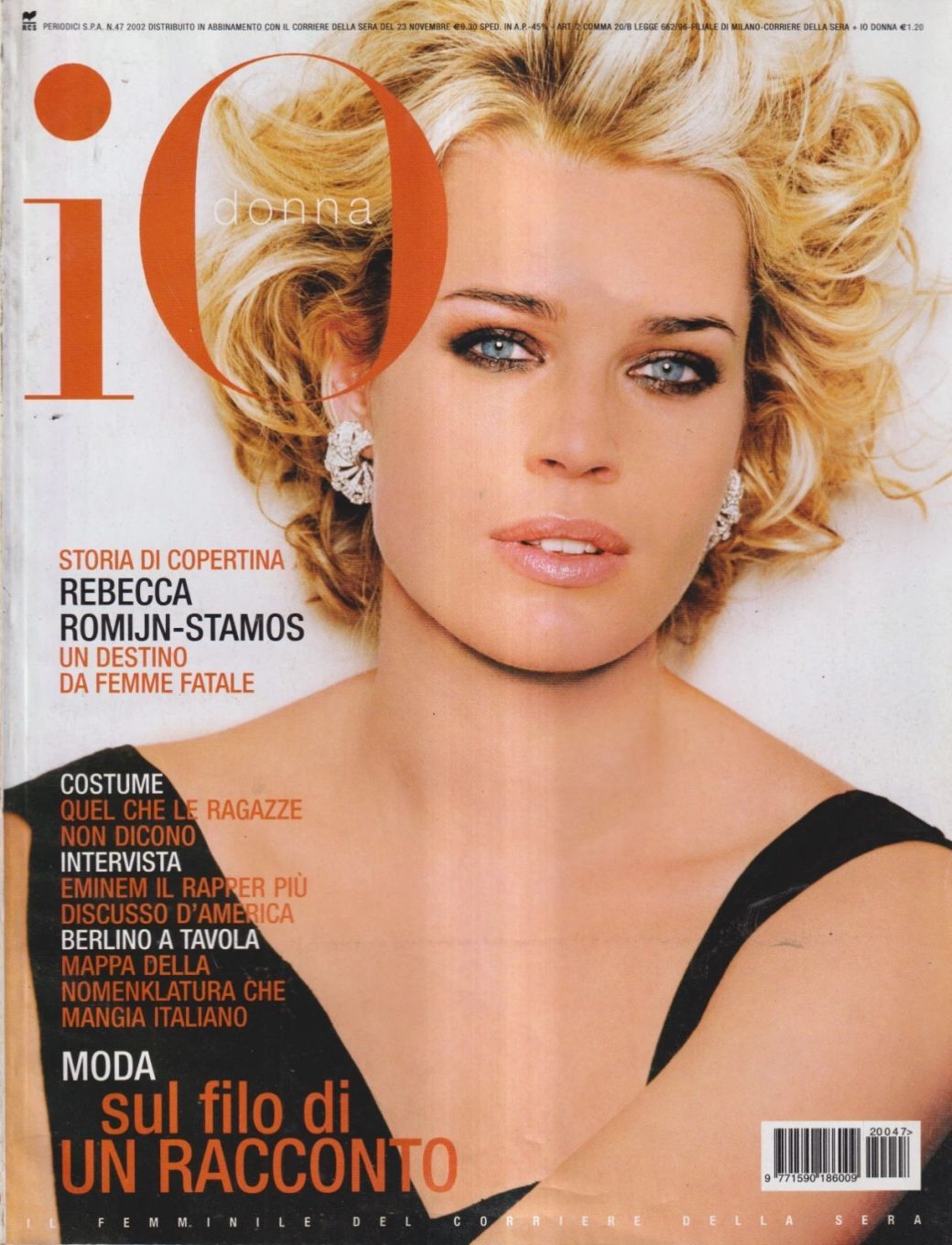 IO DONNA magazine side cover Issue 47 23 November 2002
