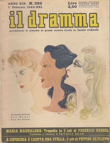 DRAMMA | IL magazine side cover Issue 395 1 February 1943