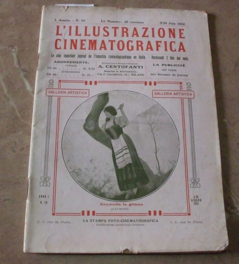 ILLUSTRAZIONE CINEMATOGRAFICA | L magazine side cover Issue 10 5 June 1912