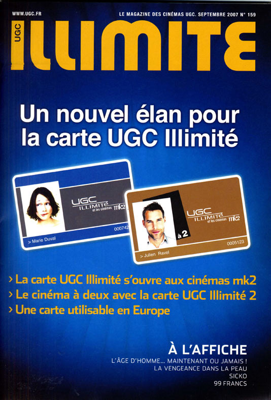 ILLIMITE magazine side cover Issue 159 September 2007