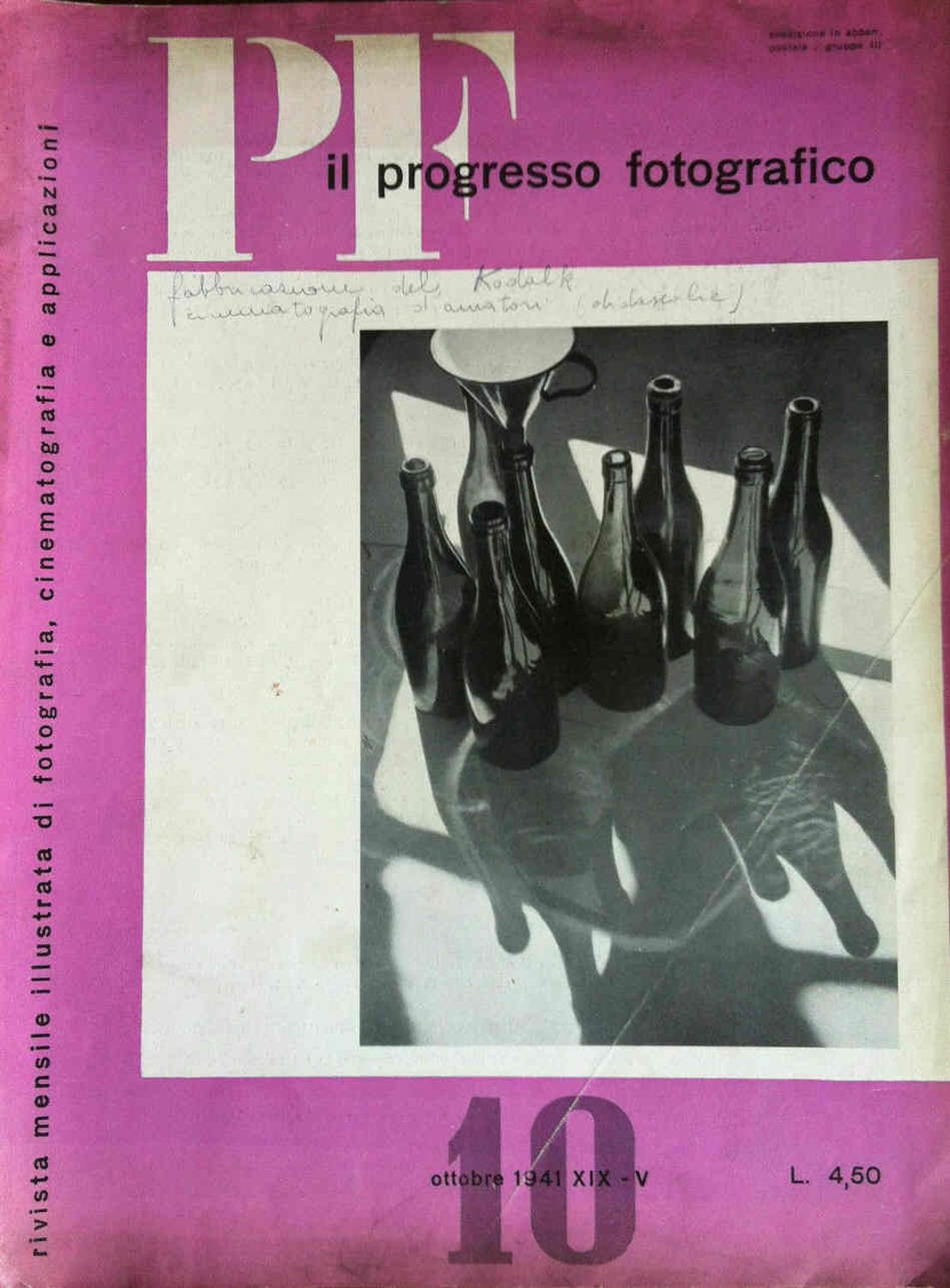 PROGRESSO FOTOGRAFICO magazine side cover  October 1941
