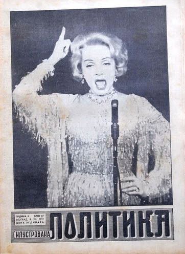ILUSTROVANA POLITIKA magazine side cover 8 December 1959
