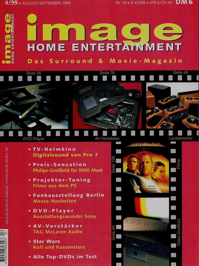 IMAGE HOME ENTERTAINMENT magazine side cover Issue 10 August/September 1999