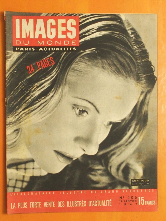 IMAGES DU MONDE magazine side cover Issue 106 14 January 1947