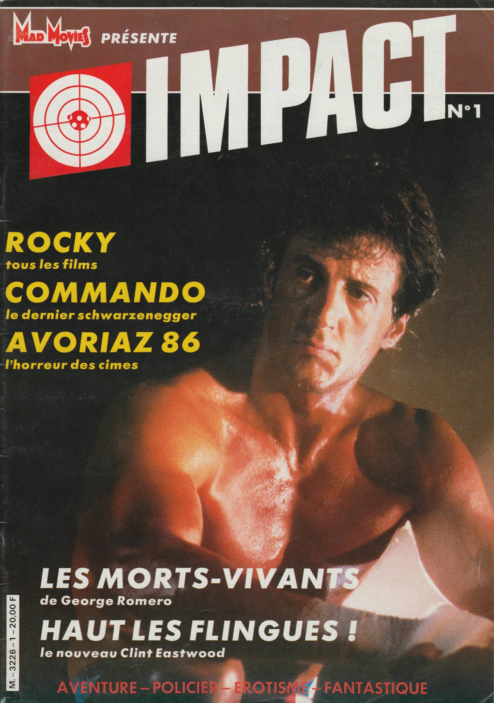 IMPACT (Fr) magazine side cover Issue 1 January 1986