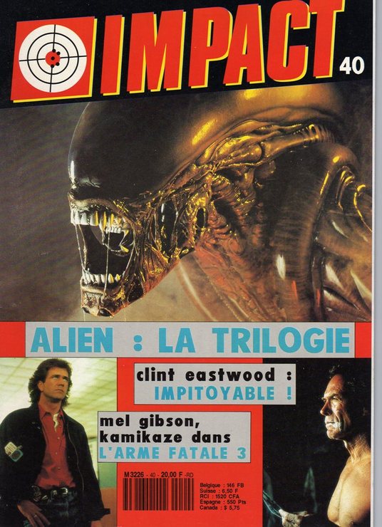 IMPACT (Fr) magazine side cover Issue 40 August 1992