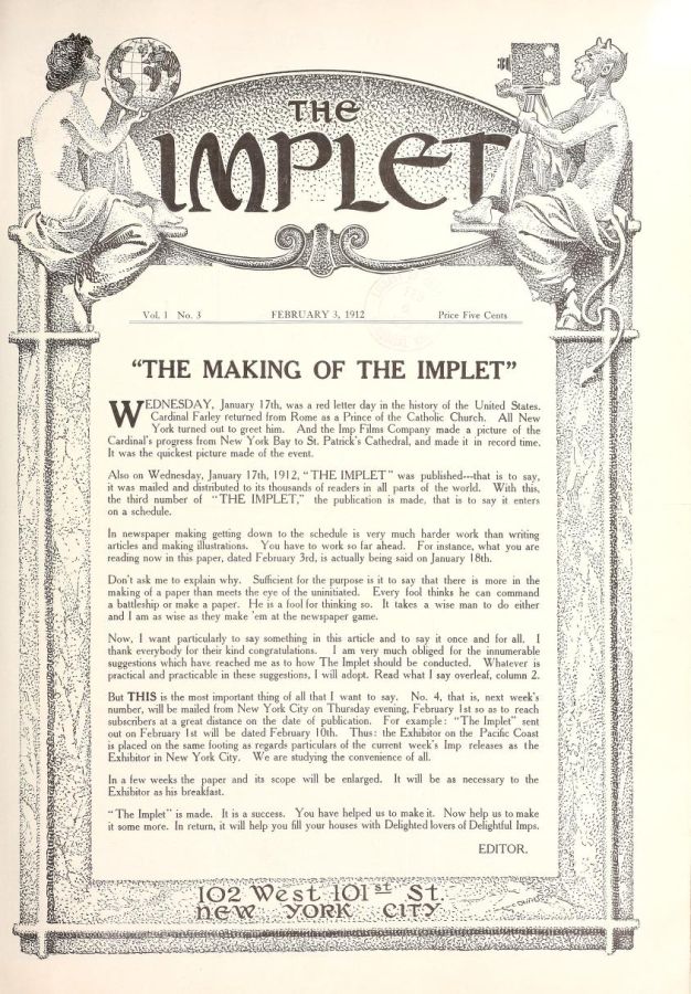 IMPLET magazine side cover Issue 3 3 February 1912