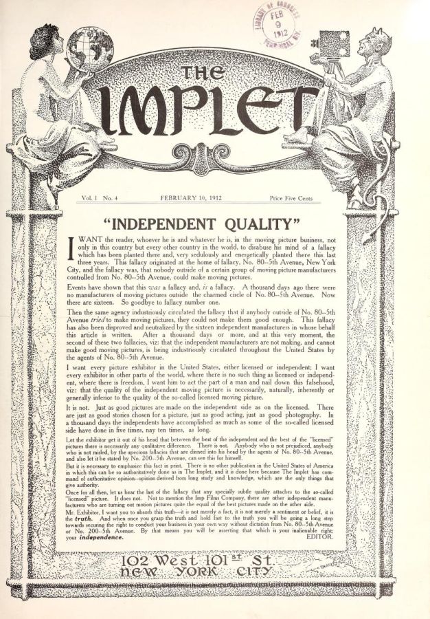 IMPLET magazine side cover Issue 4 10 February 1912