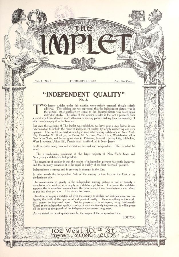 IMPLET magazine side cover Issue 6 24 February 1912