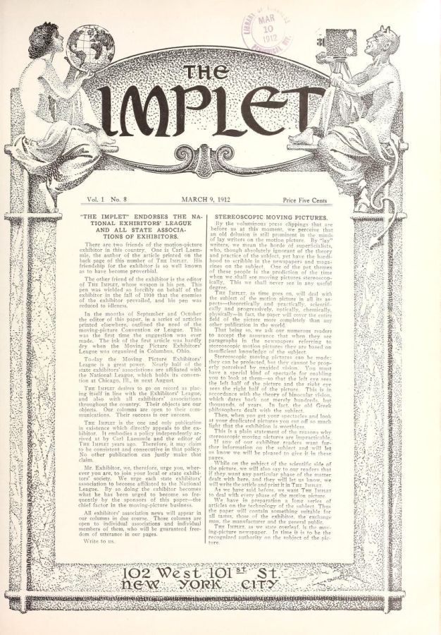 IMPLET magazine side cover Issue 8 9 March 1912