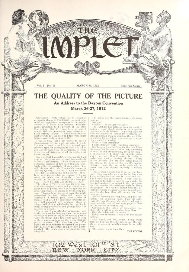 IMPLET magazine side cover Issue 11 30 March 1912