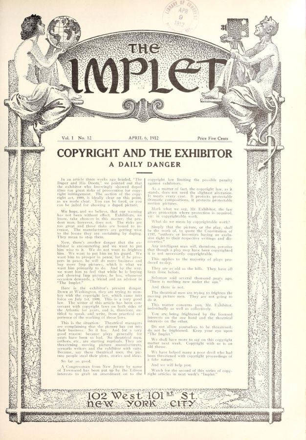 IMPLET magazine side cover Issue 12 6 April 1912