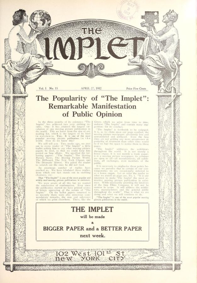 IMPLET magazine side cover Issue 15 27 April 1912