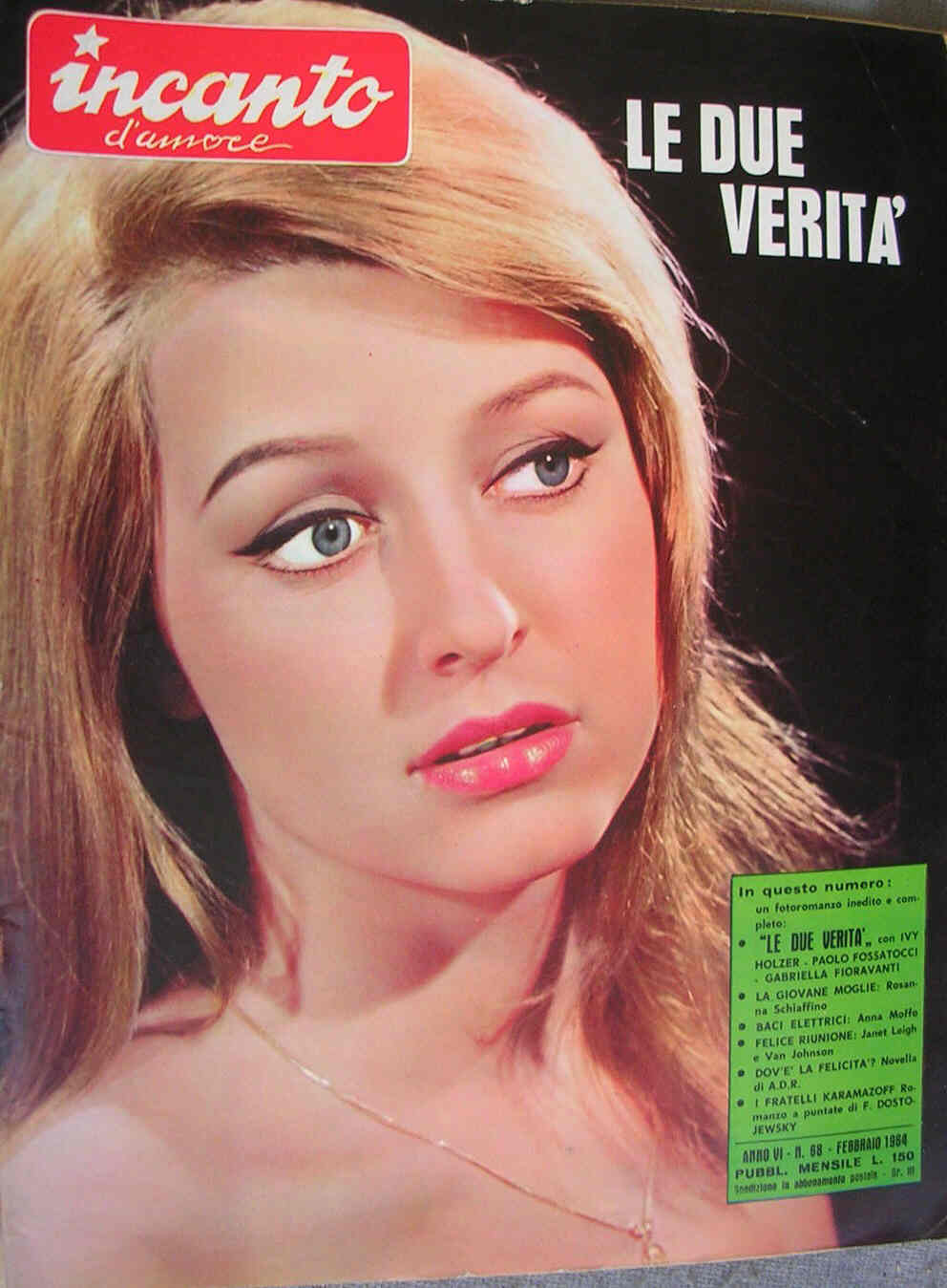 INCANTO D AMORE magazine side cover Issue 68 February 1964