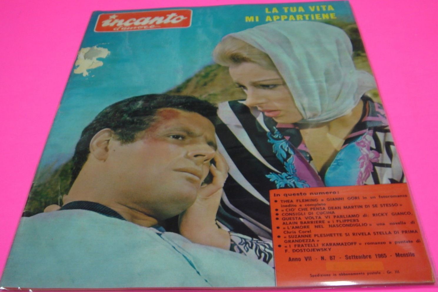 INCANTO D AMORE magazine side cover Issue 87 September 1965