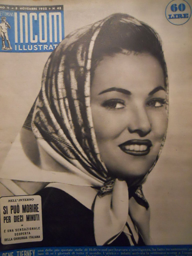 SETTIMANA INCOM magazine side cover 8 November 1952