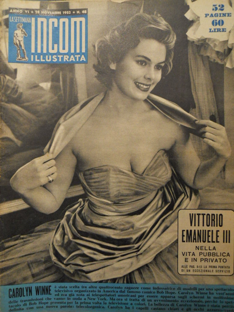 SETTIMANA INCOM magazine side cover 28 November 1953