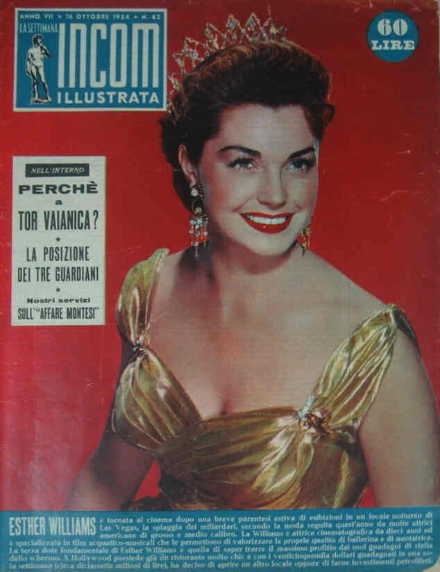 SETTIMANA INCOM magazine side cover 16 October 1954