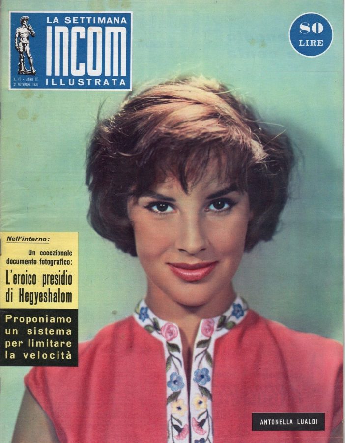 SETTIMANA INCOM magazine side cover 24 November 1956