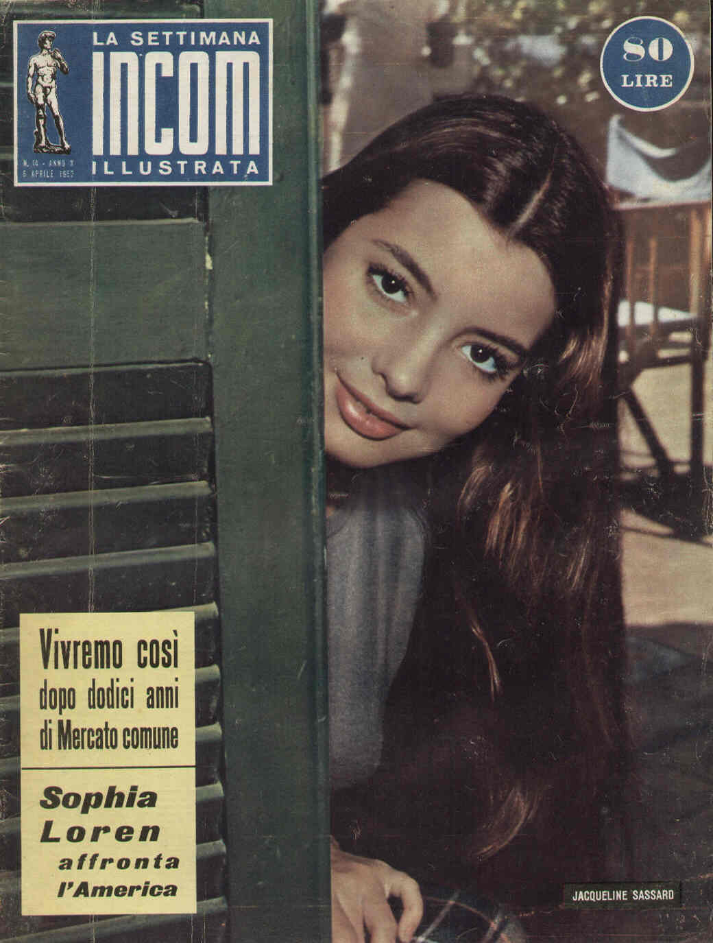 SETTIMANA INCOM magazine side cover 6 April 1957