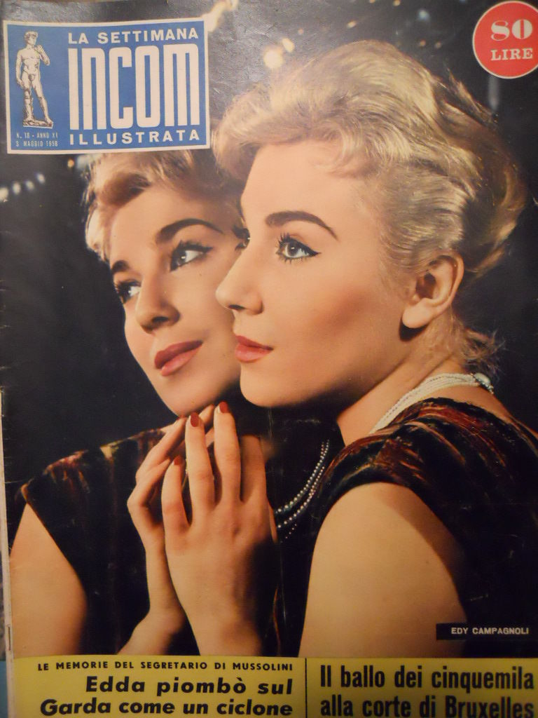 SETTIMANA INCOM magazine side cover 3 May 1958