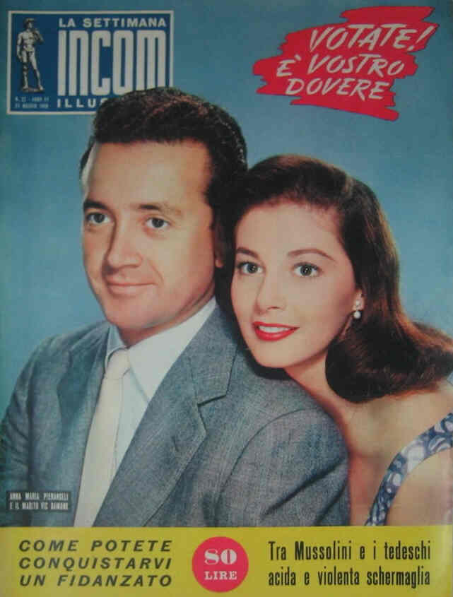SETTIMANA INCOM magazine side cover 31 May 1958