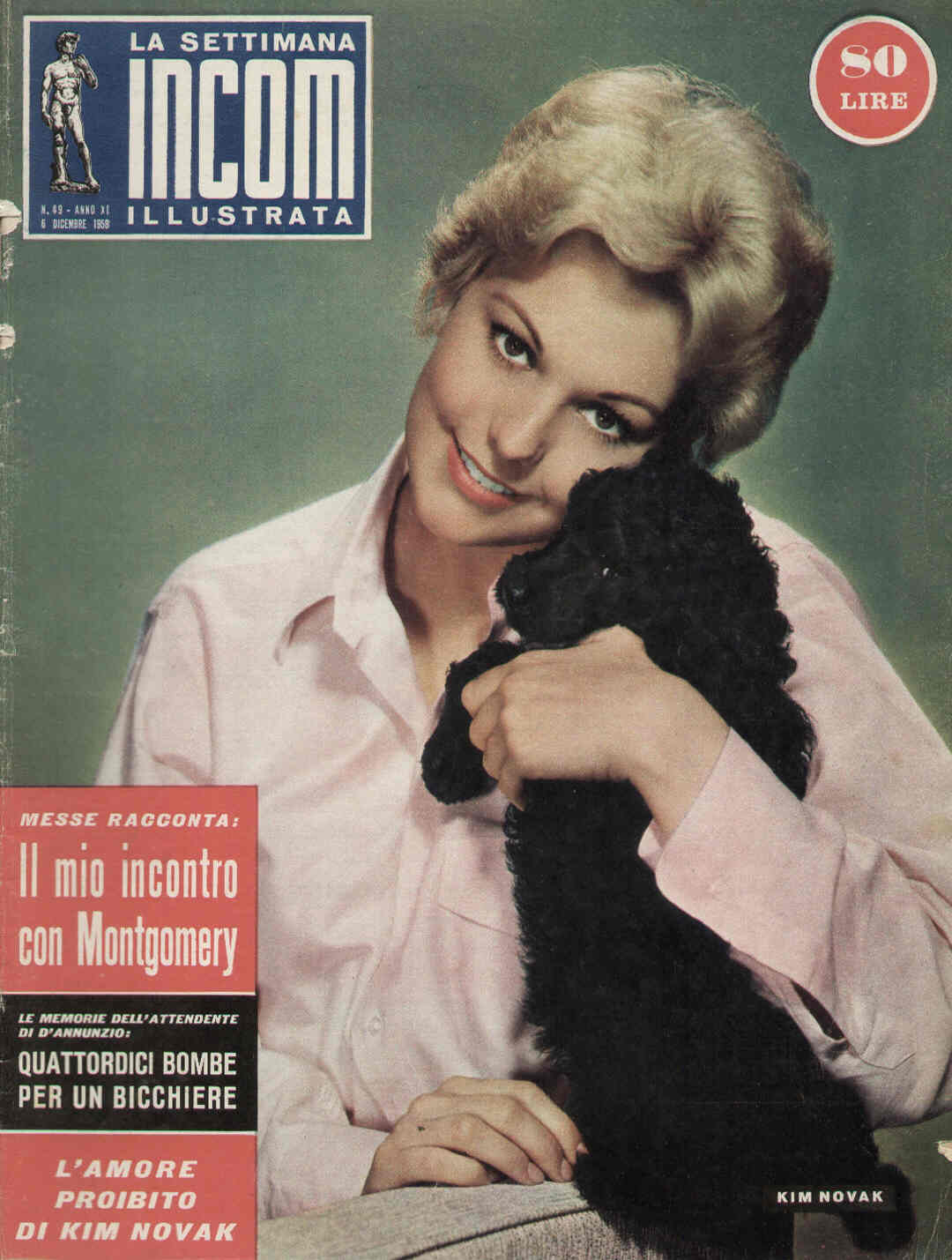 SETTIMANA INCOM magazine side cover 6 December 1958