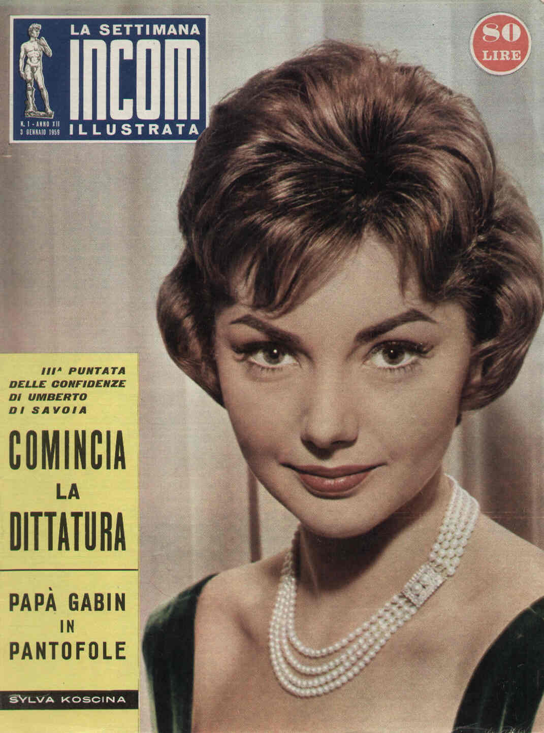 SETTIMANA INCOM magazine side cover 3 January 1959