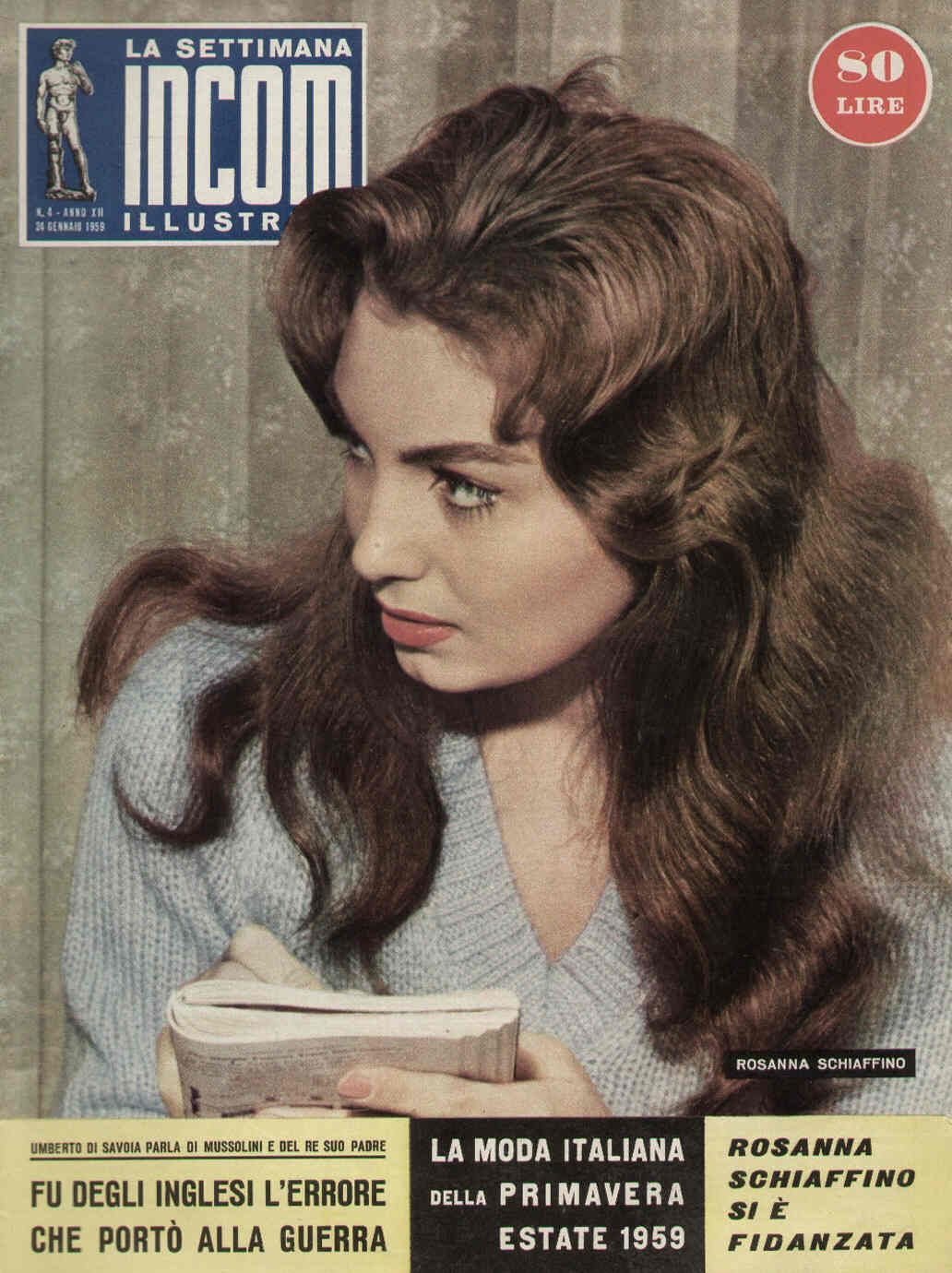 SETTIMANA INCOM magazine side cover 24 January 1959