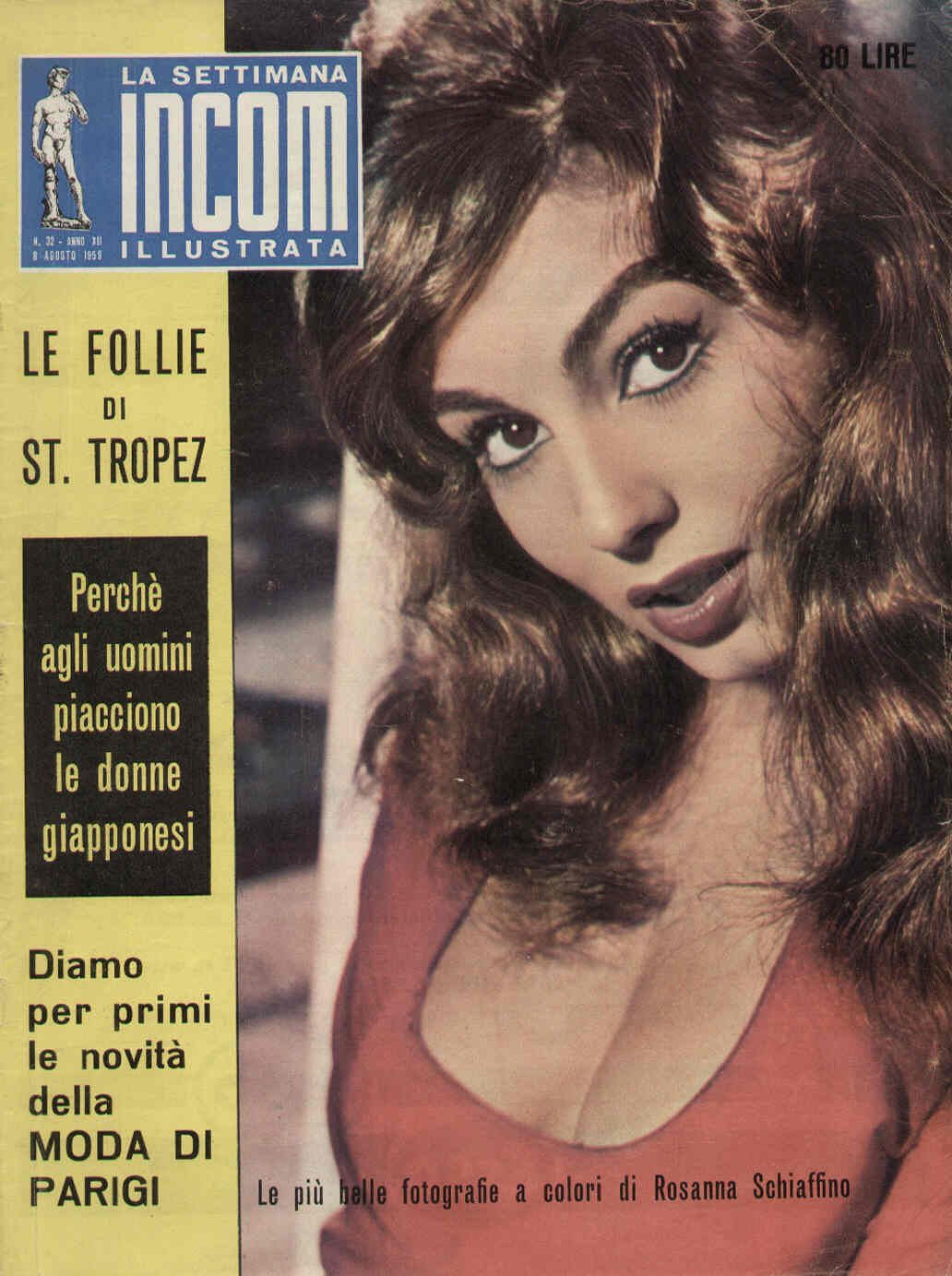 SETTIMANA INCOM magazine side cover 8 August 1959