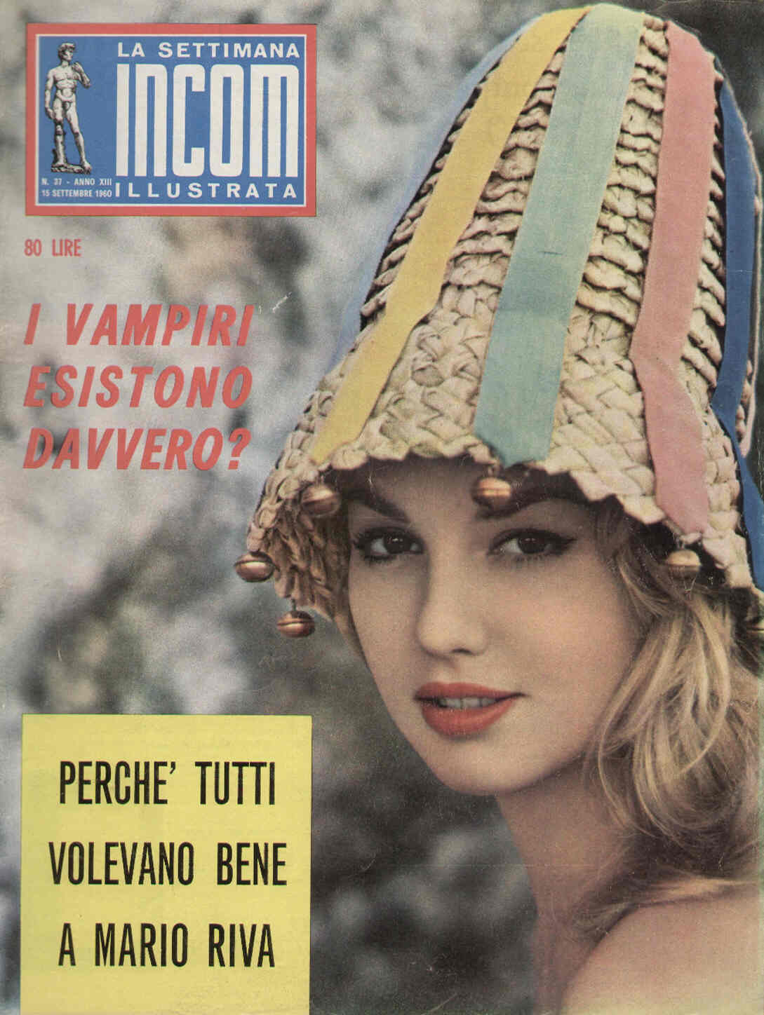 SETTIMANA INCOM magazine side cover 15 September 1960
