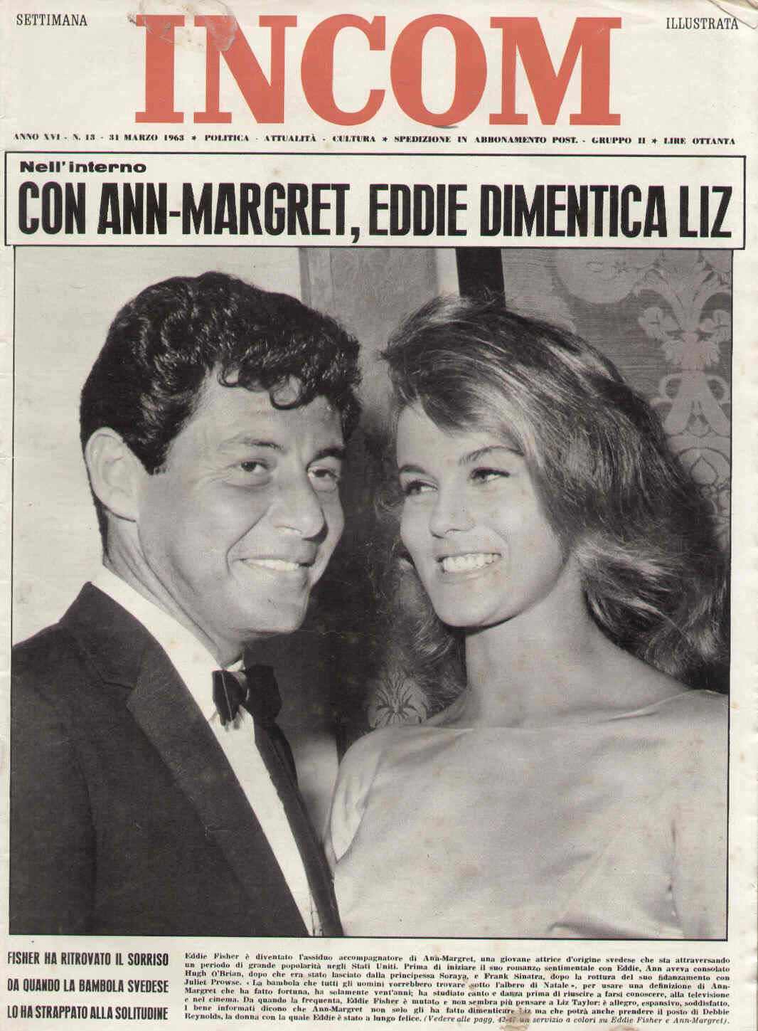 SETTIMANA INCOM magazine side cover 31 March 1963
